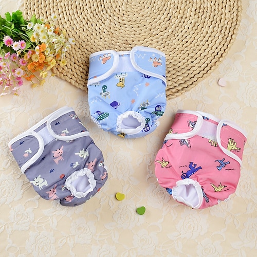 

Dog Cat Dog Physiological Menstrual Pants Animal Adorable Stylish Ordinary Casual Daily Outdoor Casual Daily Dog Clothes Puppy Clothes Dog Outfits Warm Blue Pink Random Costume for Girl and Boy Dog