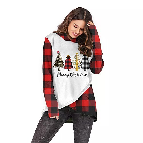 

Christmas Trees Masquerade Hoodie Women's Christmas Christmas Carnival Masquerade Adults' Christmas Vacation Polyester Top