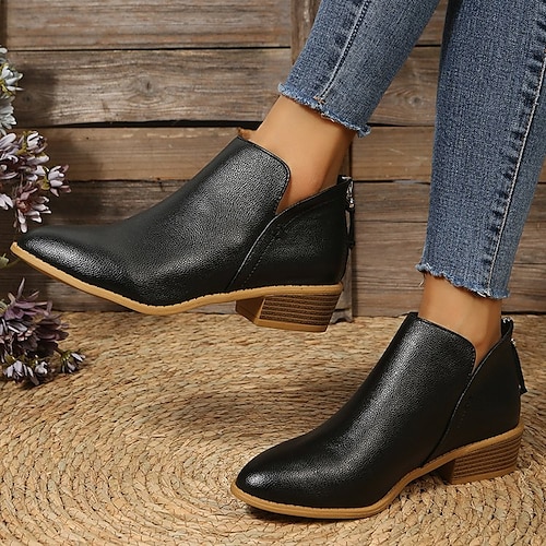 

Mulheres Botas Botas Chelsea Tamanhos Grandes Botins Botins Diário Caminhada Miçangas Ziper Salto Robusto Dedo Apontado Elegante Casual Minimalismo Couro Sintético zíper Côr Sólida Cinzento Escuro