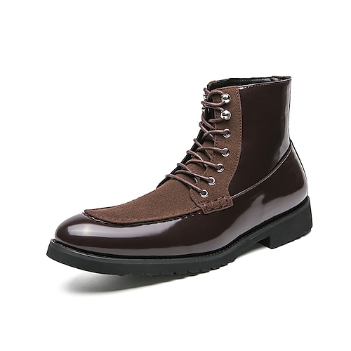 

Homme Bottes Bottes de mode Bottes de Combat Grandes Tailles Casual du quotidien Polyuréthane Bottes Mi-mollet Noir Marron Hiver