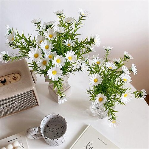 

3PCS 15 flower head small Daisy simulation flower small fresh home living room decoration bouquet 38CM