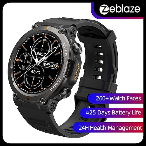 

zeblaze vibe 7 robuste Smartwatch Anrufe tätigen/empfangen 25 Tage Akkulaufzeit 100 Sportmodi Smartwatch für Männer
