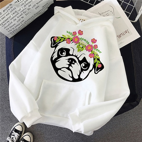 

Inspired by Animal Dog Pug Hoodie Cartoon Manga Anime Front Pocket Graphic Hoodie For Men's Women's Unisex Adults' Hot Stamping 100% Polyester Casual Daily