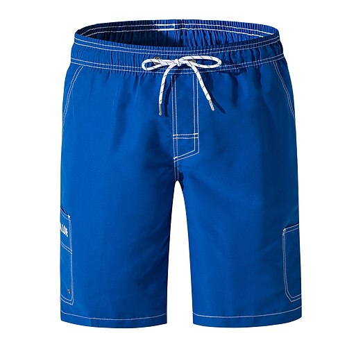 

Men's Swim Shorts Swim Trunks Board Shorts Drawstring Elastic Waist Solid Colored Comfort Breathable Short Casual Daily Beach Fashion Streetwear Black Blue Micro-elastic