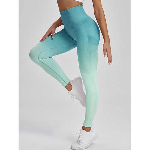 

Women's Seamless Workout Leggings Color Gradient Stretchy Scrunch Butt Ruched Butt Lifting Tummy Control Butt Lift Quick Dry High Waist Yoga Fitness Gym Leggings