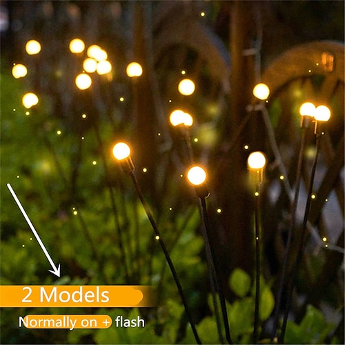 

1/2pcs Solar Garden Firefly Lights Outdoor Starburst Swaying Lights 6/8 Heads Optional Christmas Outdoor Decorations LED Light Outdoor Decor Landscape Lamps Firework Firefly Lawn Lighting Country Balcony Christmas Decoration 2pcs 1pcs