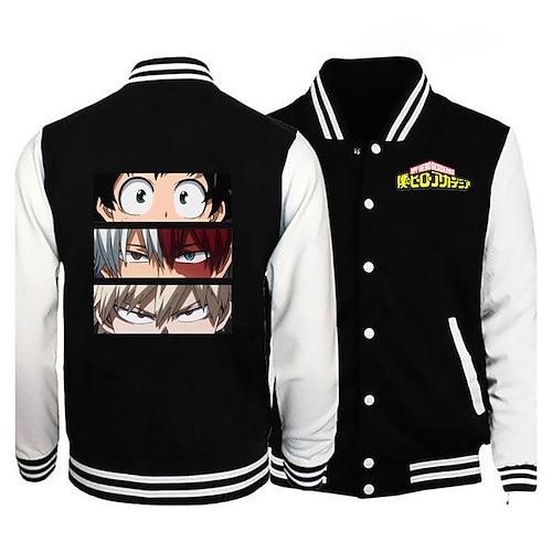 

Inspired by My Hero Academia Todoroki Shoto Bakugou Katsuki Deku Outerwear Anime Printing Coat For Men's Women's Unisex Adults' Hot Stamping Polyster