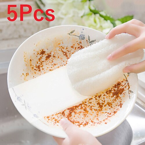 

5 Pieces Natural Luffa Dish Washing Cloth Sponge Loofah Scrub Pad Dish Pot Easy To Clean Scrubber Sponge Kitchen Clean Brushes Pad