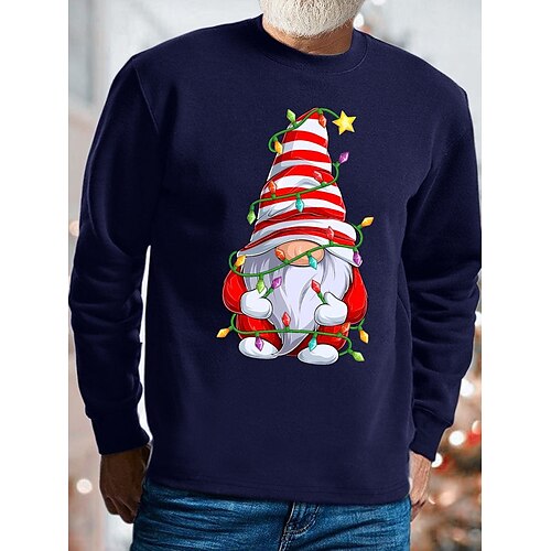 

Men's Sweatshirt Black Red Navy Blue Gray White Crew Neck Santa Claus Graphic Prints Print Christmas Sports & Outdoor Sports Basic Casual Christmas Winter Fall Clothing Apparel Hoodies Sweatshirts