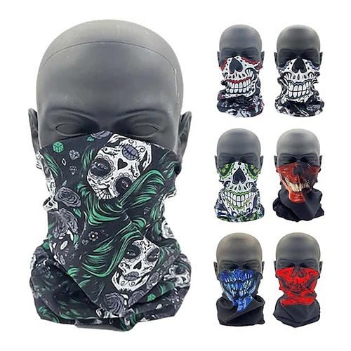 

Neck Gaiter Neck Tube Neck Gaiter Neck Tube Bandana Sports Scarf Face Mask Cycling Breathable Quick Dry Moisture Wicking Lightweight Bike / Cycling Dark Grey Black Rough Black for Men's Women's