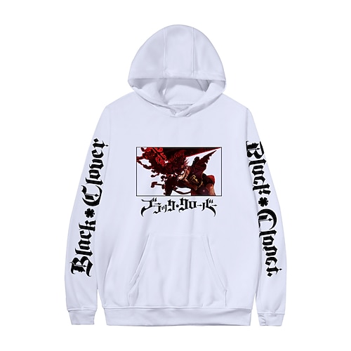 

Inspired by Black Clover Asta Hoodie Cartoon Manga Anime Front Pocket Graphic Hoodie For Men's Women's Unisex Adults' Hot Stamping 100% Polyester