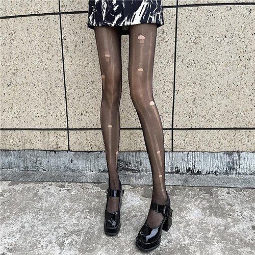 

Women's Stockings Summer Tights Sunscreen Leg Shaping High Elasticity Ripped Sexy Disposable Casual Daily Black color Grey One-Size
