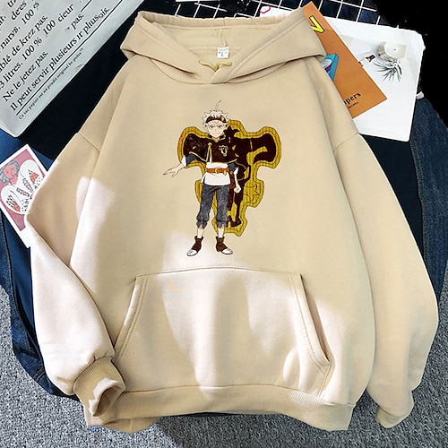 

Trébol negro Quedarse Sudadera Dibujos Manga Anime Bolsillo delantero Gráfico Sudadera Para Hombre Mujer Unisexo Adulto Estampado en caliente 100% Poliéster