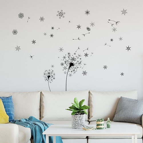 

Dandelion Snowflake Flyff Bedroom Sofa Living Room Background Decor Removable Stickers