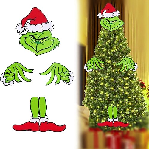

Christmas Grinch Tree Decoration Ornament Pendant Christmas Tree Green Monster Ornament 2022 Grinch Garden Plug-In