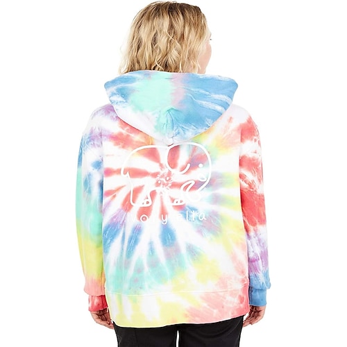 

Women Tie Dye Pullover Oversized Hooded Sweatshirt Hoodies