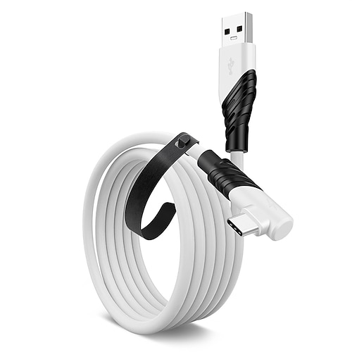 

TSV 10ft/3M Link Cable Fit for Oculus Quest 2 USB 3.2 Gen 1 Type C to A 90 Degree Angled 5Gbps High-Speed Data Transfer Fast Charging Cable for VR Headset/Gaming PC USB C Charger