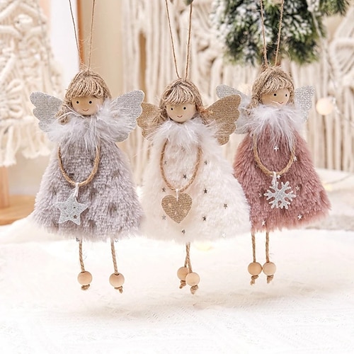 

3PCS Christmas Angel Pendants Christmas Tree Decorations New Year 2023 Xmas Gifts Navidad Christmas Ornaments