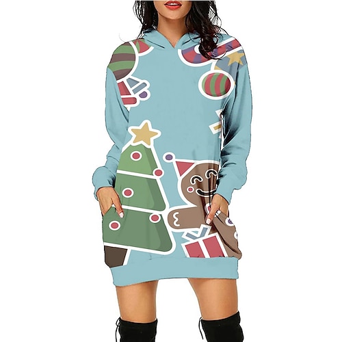 

gingerbread Masquerade Hoodie Women's Christmas Christmas Carnival Masquerade Adults' Christmas New Year Eve Polyester Top