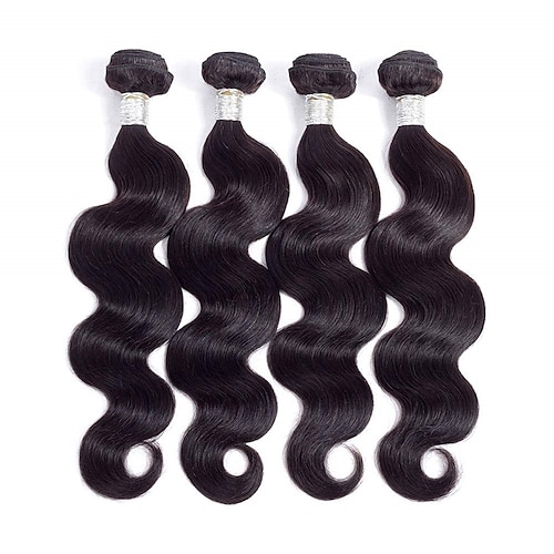 

8A Brazilian Body Wave Bundles 14 16 18 20inches Human Hair Unprocessed Body Wave Human Hair Bundles Brazilian Body Wave Virgin Hair Extensions Double Wefts Natural Color