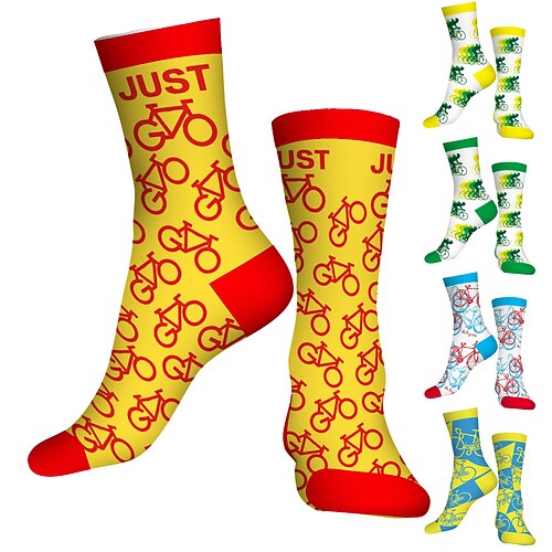 

Socks Compression Socks Cycling Socks Athletic Socks Funny Socks Novelty Socks Men's Women's Bike / Cycling Breathable Anatomic Design Wearable 1 Pair Graphic Cotton Red / Blue Green Yellow S M L