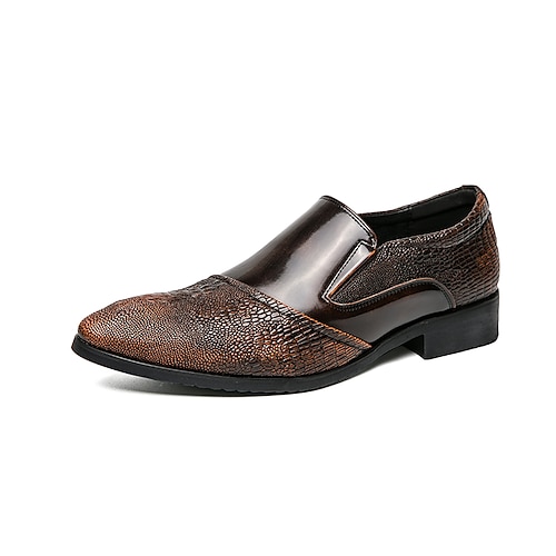 

Men's Loafers & Slip-Ons Comfort Loafers Plus Size Casual British Daily Party & Evening PU Black Brown Blue Fall Spring