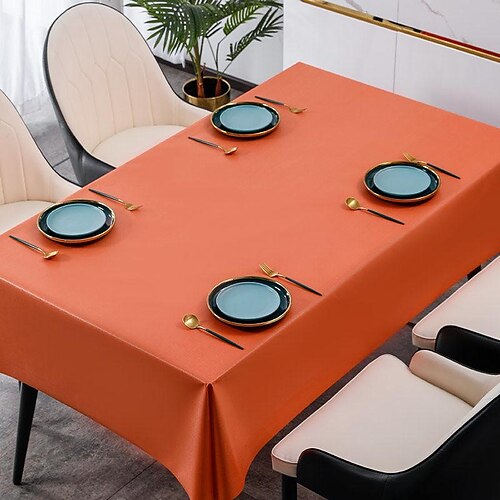 

Waterproof Tablecloth Solid Color Oil-Proof Rectangular Table Mat for Kitchen Dining, Party, Holiday, Christmas, Buffet