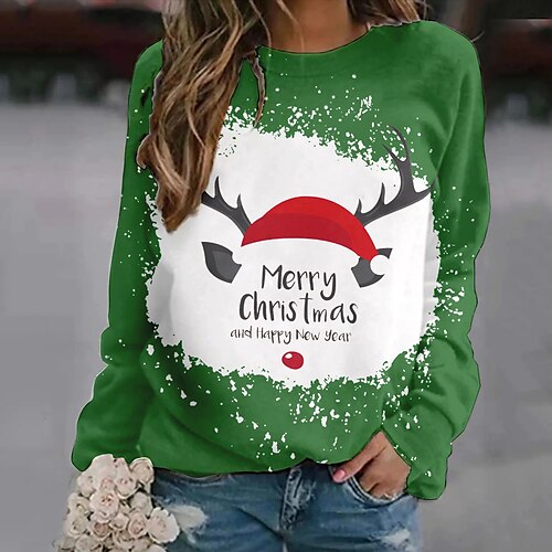 

Reindeer Masquerade Hoodie Women's Christmas Christmas Carnival Masquerade Adults' Christmas Vacation Polyester Top