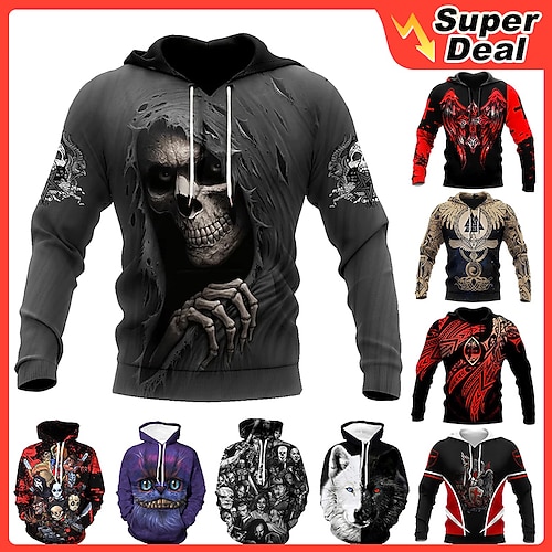 

Men's Hoodie Pullover Hoodie Sweatshirt Green Blue Purple Light Green Red Hooded Print Daily Going out 3D Print Plus Size Basic Designer Casual Fall Clothing Apparel Hoodies Sweatshirts Long Sleeve