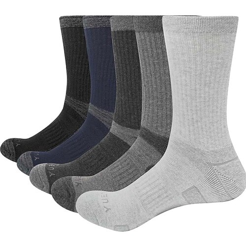 

Men's 5 Pairs Socks CompressionSocks Crew Socks Fashion Comfort Cotton Color Block Letter Medium Spring, Fall, Winter, Summer Multi color Black Blue