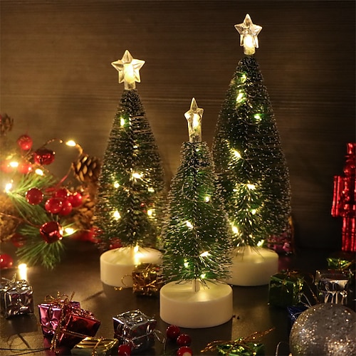 Mini Christmas Tree Cedar Desktop Decoration Miniature Christmas Ornaments