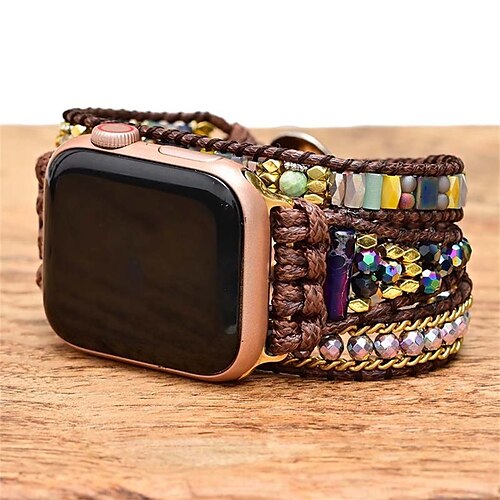 

1PC Smart Watch Band Compatible with Apple iWatch 38/40/41mm 42/44/45/49mm Ultra Series 8 7 6 5 4 3 2 1 SE Handmade Braided Rope for iWatch Smartwatch Strap Wristband Fabric Handmade Multilayer