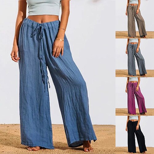 

Women's Chinos Straight Cotton Green Black Blue Streetwear Casual Going out Casual Daily Baggy Full Length Soft Solid Colored S M L XL 2XL