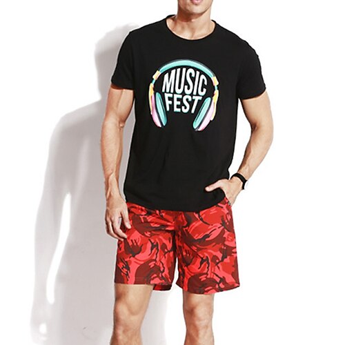 

Men's Swim Shorts Swim Trunks Board Shorts Pocket Drawstring Elastic Waist Graphic Comfort Breathable Short Casual Daily Holiday Classic Style Casual / Sporty Red Grey Micro-elastic