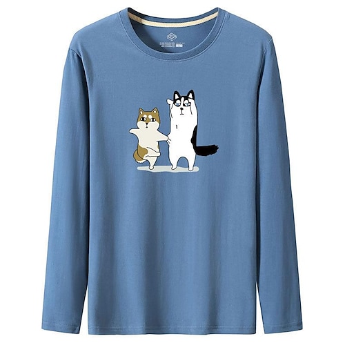 

Men's T shirt Tee Cool Shirt Cartoon Round Neck Outdoor Casual Print Clothing Apparel Cotton Fashion Streetwear Classic