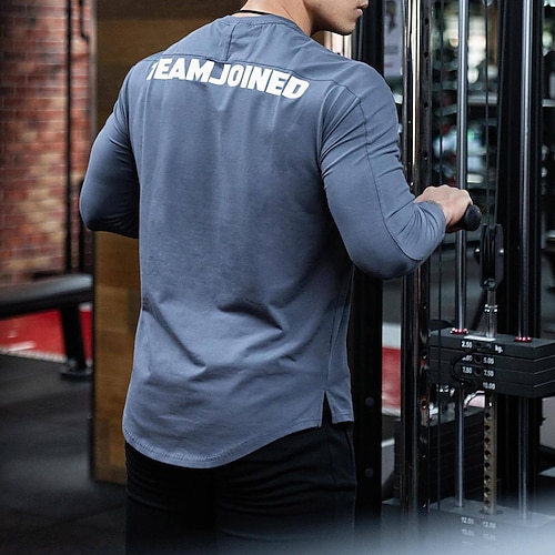 

Men's Workout Shirt Running Shirt Long Sleeve Top Athletic Athleisure Breathable Quick Dry Soft Fitness Running Jogging Sportswear Activewear Dark Grey Light Brown Black