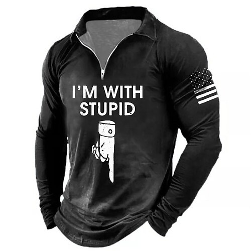 

Men's Polo Shirt Golf Shirt Letter Graphic Prints Turndown Green Black Blue Gray 3D Print Outdoor Street Long Sleeve Zipper Print Clothing Apparel Fashion Designer Casual Soft