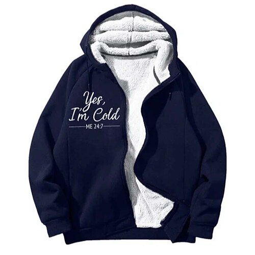 

Men's Hoodie Zip Hoodie Sweatshirt Hoodie Jacket Blue Hooded Letter Print Sports & Outdoor Daily Sports Fleece Streetwear Casual Big and Tall Fall & Winter Clothing Apparel Hoodies Sweatshirts