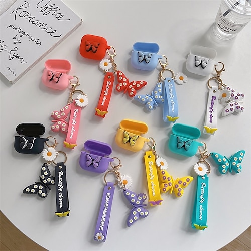 

Airpod Case 3D Butterfly Silicone Airpods Case Cute Cover with Keychain Compatible for Apple Airpods 21 Charging Case