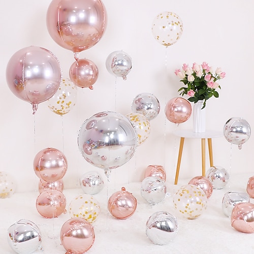 

2 Pcs 10 17 22 4D Aluminum Film Balloon Wedding Room Wedding Birthday Decoration Aluminum Foil Balloon