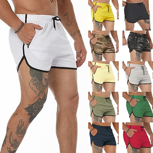 

Per uomo Attivo Pantaloncini da mare Boxer da mare Boxer da surf Pantaloncini da 3 pollici Tasche A cordoncino Vita elastica Tinta unica Traspirante Asciugatura rapida Breve Sportivo Informale