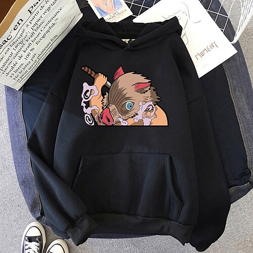 

Inspired by Demon Slayer Hashibira Inosuke Hoodie Cartoon Manga Anime Front Pocket Graphic Hoodie For Men's Women's Unisex Adults' Hot Stamping 100% Polyester Casual Daily