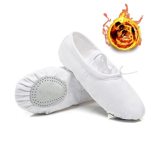 dames balletschoenen opvouwbare flats oefen dansschoenen performance stage  indoor bont gevoerd warm plat platte hak lichtroze zwart roze 2023 - US  $5.99