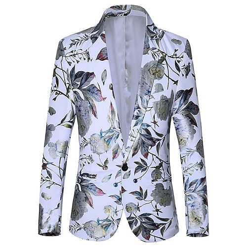 

Per uomo Classico Giacca Blazer Standard Taglio standard Floreale Monopetto - 1 bottone Nero Bianco Blu marino 2023