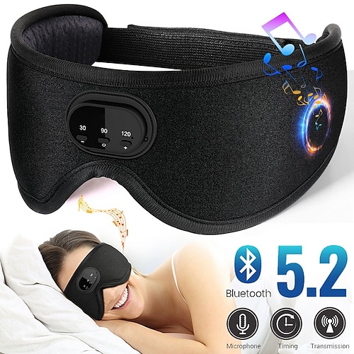 

Sleep Headphones Bluetooth 5.2 Sleep Mask 3D Wireless Music Sleeping Eye Mask Sleeping Headphones with 8 White Noise Sounds for Side Sleepers Sleep Mask with Thin Stereo Speakers Gifts for Men Women