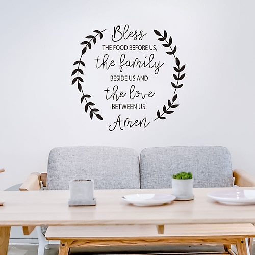 

Bless Flower Wreath English Letter Proverbs Can Be Removed Personality Living Room Sofa Bedroom TV Background Wall Paste