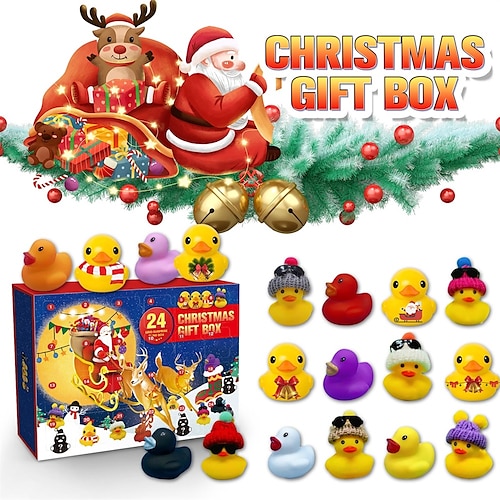 

New 24 Days Christmas Advent Calendar Christmas Countdown Calendar Christmas Cute Ducks Make Noise Creative Toys Gift
