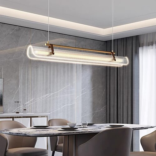 

led pendellys lineær, 3000/5400k ledning justerbar moderne nordisk luksus lysekrone stue led minimalistisk kunst minimalistisk barlys restaurant (pære inkludert)