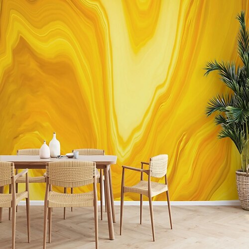 

Papel tapiz de mármol abstracto, mural de revestimiento de paredes de mármol amarillo, adhesivo extraíble de pvc/vinilo, autoadhesivo, decoración de pared requerida para sala de estar, cocina, baño