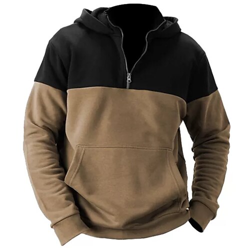 

Men's Pullover Full Zip Hoodie Brown Hooded Color Block Graphic Prints Zipper Print Casual Daily Sports 3D Print Basic Streetwear Designer Spring & Fall Clothing Apparel Hoodies Sweatshirts